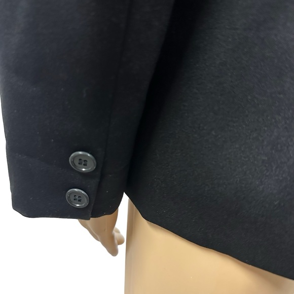 BCBGMaxazria Black 3 Button Slim Fit Shoulder Pad Pocket Blazer Jacket Womens 4 - Picture 6 of 15